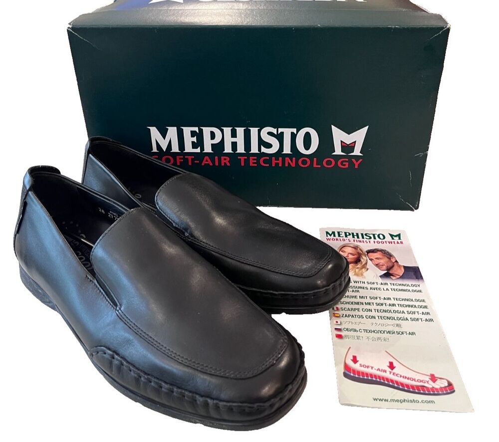 Mephisto Edlef Evian Size 10 Mens NEW Black Leather Loafer Comfort Shoes